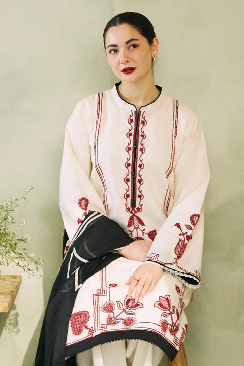 ZARA SHAH JAHAN - 3PC LAWN EMBROIDERED SHIRT WITH PRINTED DUPATTA AND TROUSER - HZG1548 - Kaprang