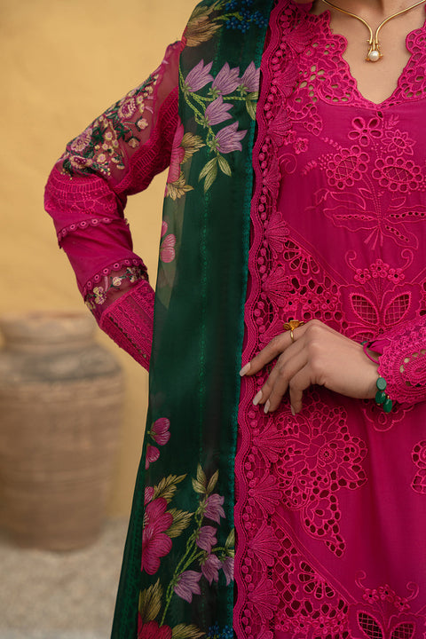 SAIRA RIZWAN - 3PC DHANAK EMBROIDERED SHIRT WITH PRINTED SHAWL AND TROUSER - KPR-SRL25-04