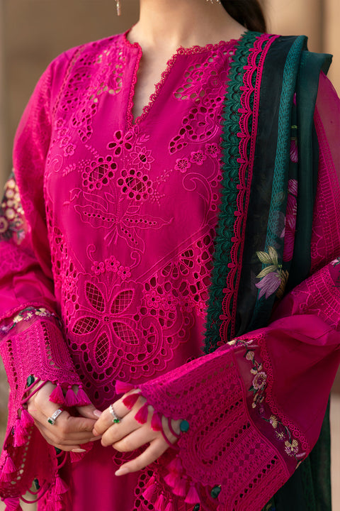 SAIRA RIZWAN - 3PC DHANAK EMBROIDERED SHIRT WITH PRINTED SHAWL AND TROUSER - KPR-SRL25-04