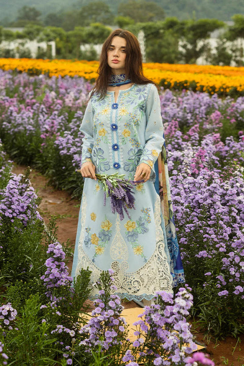 MUSHQ - 3PC LAWN EMBROIDERED SHIRT WITH VOIL PRINTED SHAWL AND TROUSER - KPR 2453