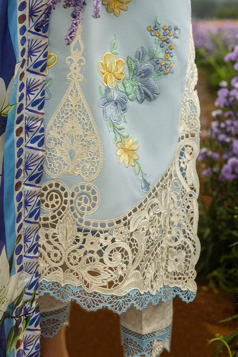 MUSHQ - 3PC LAWN EMBROIDERED SHIRT WITH VOIL PRINTED SHAWL AND TROUSER - KPR 2453
