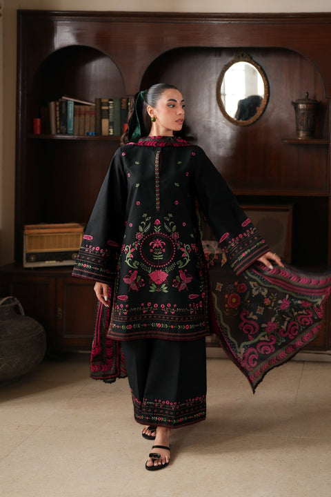 Zaib - 3-piece luxury unstiched embroidered dress- (Muse)