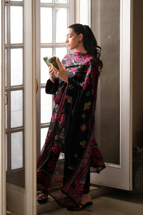 Zaib - 3-piece luxury unstiched embroidered dress- (Muse)