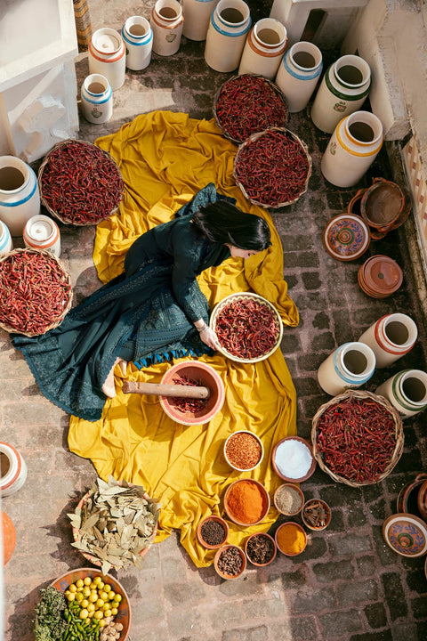 FLORENT - 3PC DHANAK EMBROIDERED SHIRT WITH TWILL PRINTED SHAWL AND TROUSER - GR-1