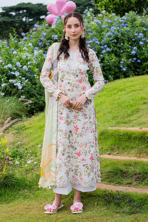 Izel Grey Printed Chicken Kari 3 Piece Unstitched Lawn ET-0820-26