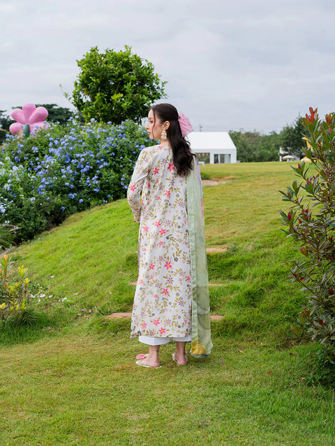 Izel Grey Printed Chicken Kari 3 Piece Unstitched Lawn ET-0820-26