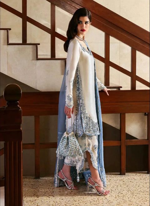 Jazmin White Embroidered 3 Piece Unstitched Luxury Lawn