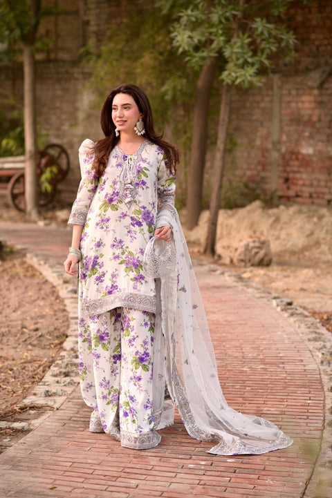 Aneela's Collection Luxury LAWN Embroidered 3 Piece Unstitched - [EID-01