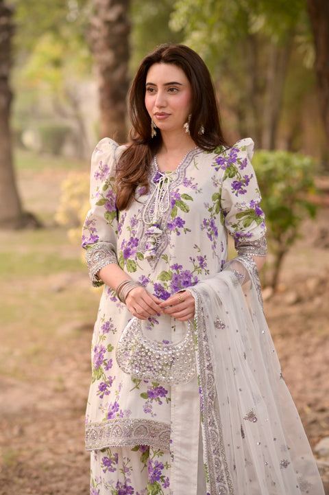 Aneela's Collection Luxury LAWN Embroidered 3 Piece Unstitched - [EID-01