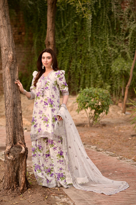 Aneela's Collection Luxury LAWN Embroidered 3 Piece Unstitched - [EID-01