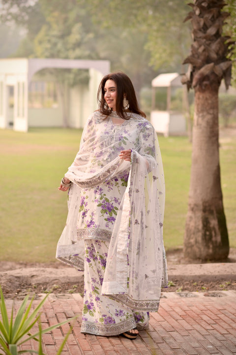 Aneela's Collection Luxury LAWN Embroidered 3 Piece Unstitched - [EID-01