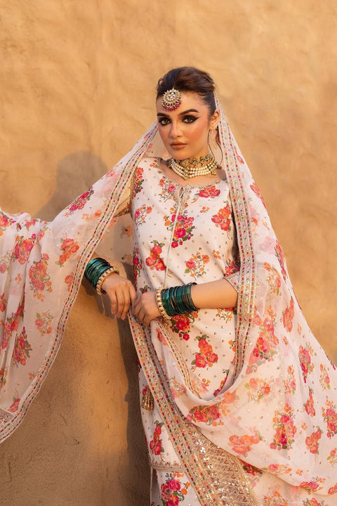 Charizma - 3 Piece Unstitched Embroidered Lawn Suit : HJ-01