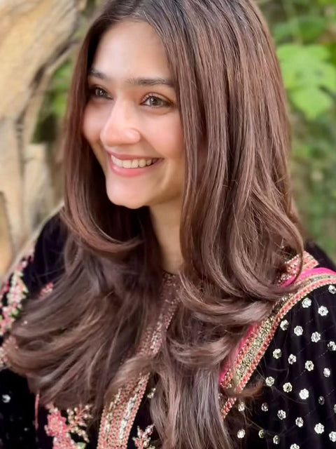 Aneelas Luxury Velvet Suit 3 Piece Unstitched - Oceans