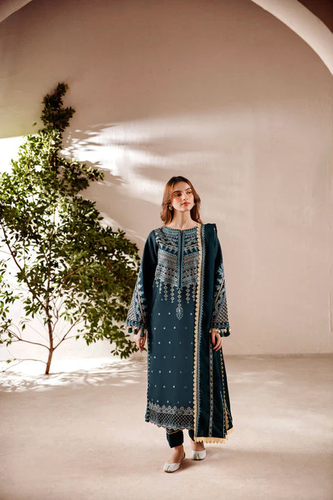 FLORENT - 3PC LAWN EMBROIDERED SHIRT WITH LAWN EMBROIDERED SHAWL AND TROUSER - KPR1957