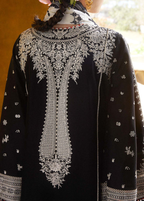 HUSSAIN REHAR - 3PC LAWN  EMBROIDERED SHIRT WITH EMBROIDERED DUPATTA AND COTTON TROUSER - WT-1