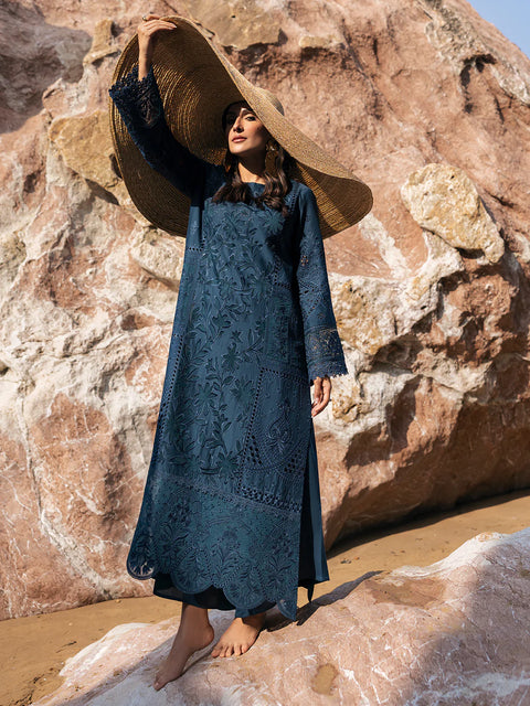 Mahnur - Luxury Lawn Embroidered Unstitched 3 Piece - Iris