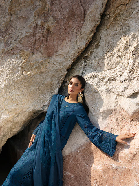 Mahnur - Luxury Lawn Embroidered Unstitched 3 Piece - Iris