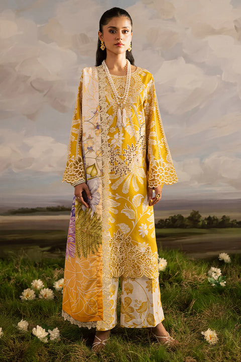 Mahnur - 3 Piece Unstitched Embroidered Lawn Suit -K - 03