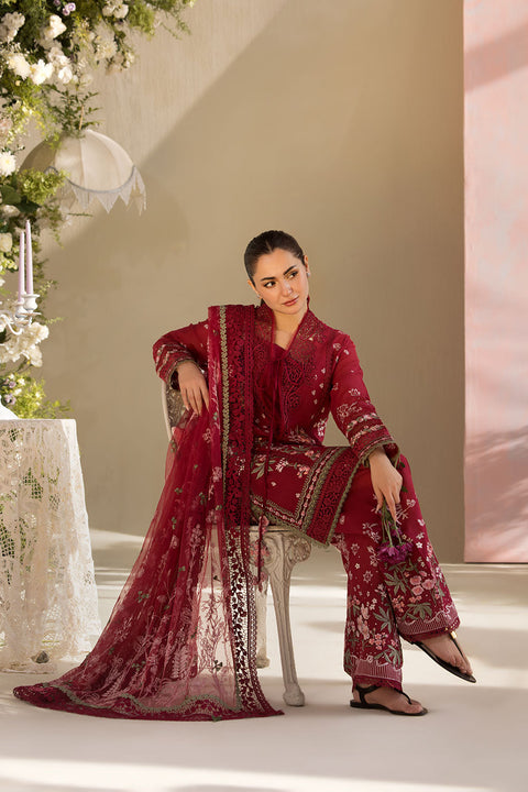 SOBIA NAZIR - Lawn Unstitched Embroidered Collection with Embroidered Honey net Dupatta- KPR30