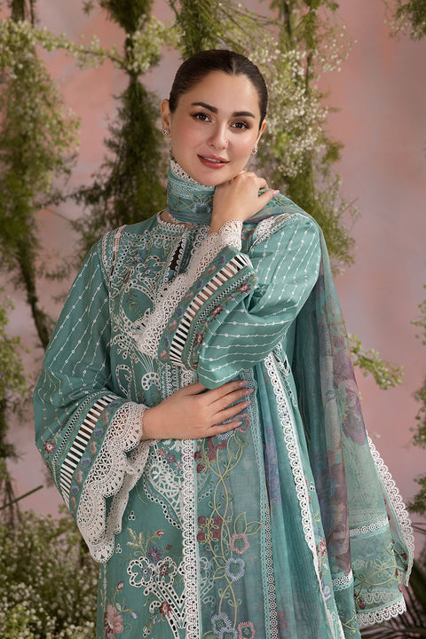 SOBIA NAZIR - 3PC LAWN EMBROIDERED SHIRT WITH CHIFFON PRINTED DUPATTA AND TROUSER - L25-5B