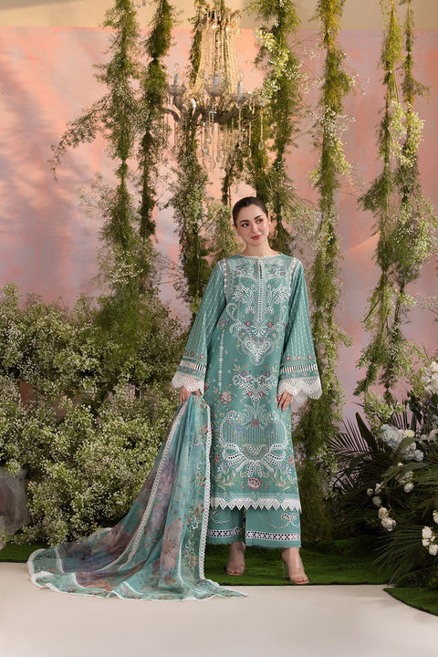SOBIA NAZIR - 3PC LAWN EMBROIDERED SHIRT WITH CHIFFON PRINTED DUPATTA AND TROUSER - L25-5B