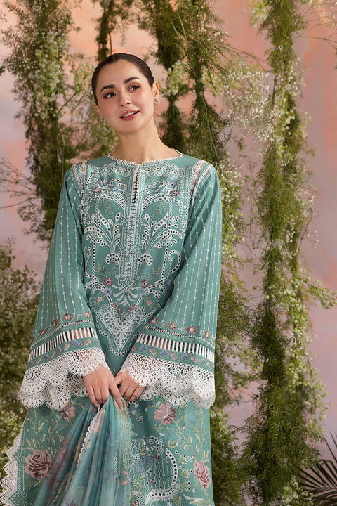 SOBIA NAZIR - 3PC LAWN EMBROIDERED SHIRT WITH CHIFFON PRINTED DUPATTA AND TROUSER - L25-5B