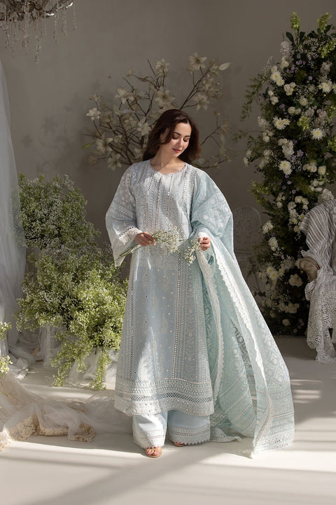 SOBIA NAZIR - Lawn Unstitched Embroidered Collection with Embroidered Printed Slub Dupatta- KPR31