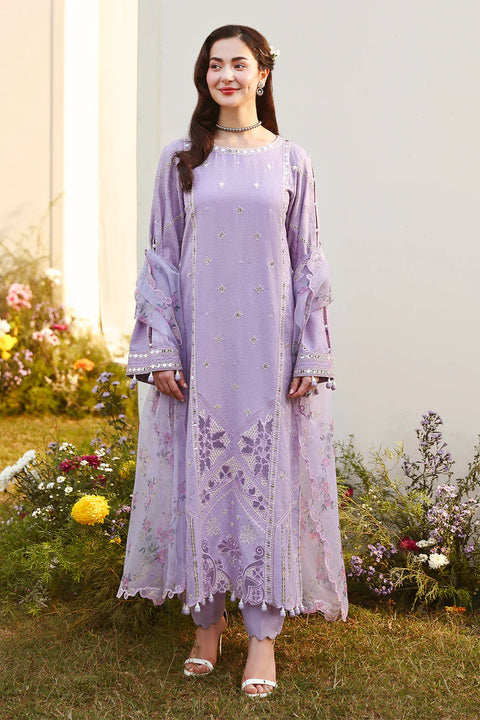 ALLYS - 3 Piece Unstitched Embroidered Luxury Lawn Suit :LILLY