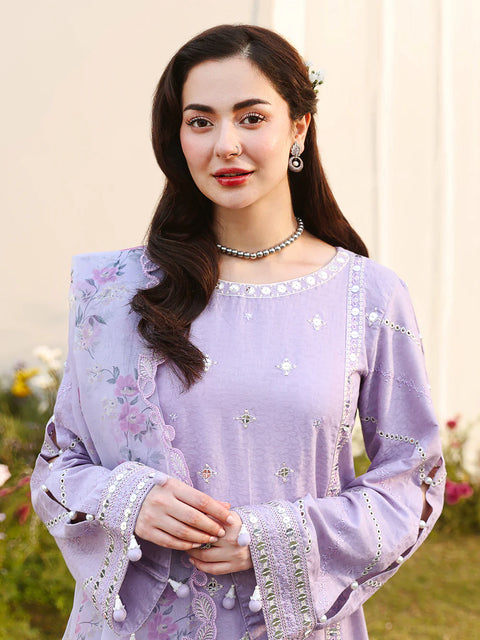 ALLYS - 3 Piece Unstitched Embroidered Luxury Lawn Suit :LILLY