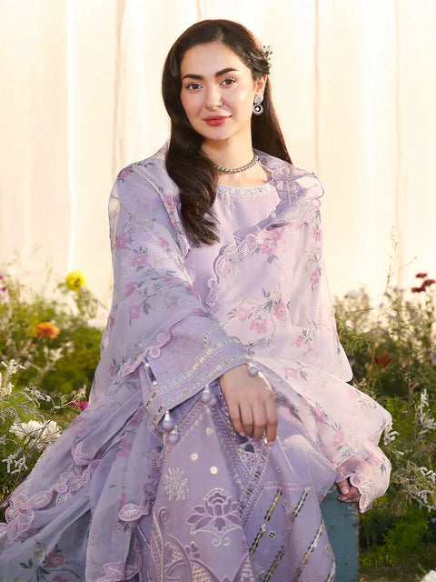 ALLYS - 3 Piece Unstitched Embroidered Luxury Lawn Suit :LILLY