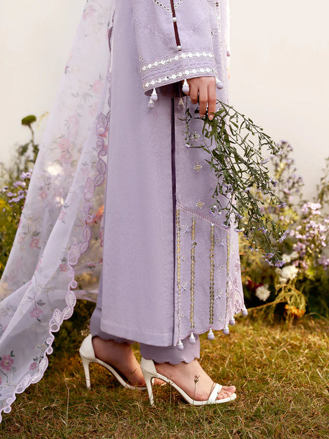 ALLYS - 3 Piece Unstitched Embroidered Luxury Lawn Suit :LILLY