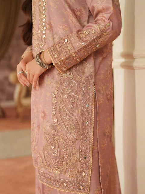 MOHAGNI - 3PC LAWN EMBROIDERED SHIRT WITH MANAAR PRINTED DUPATTA AND TROUSER - KPR 222
