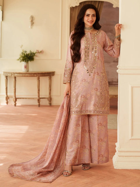 MOHAGNI - 3PC LAWN EMBROIDERED SHIRT WITH MANAAR PRINTED DUPATTA AND TROUSER - KPR 222