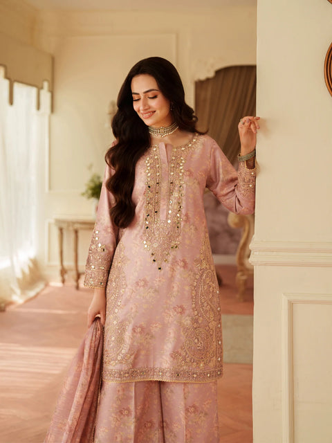 MOHAGNI - 3PC LAWN EMBROIDERED SHIRT WITH MANAAR PRINTED DUPATTA AND TROUSER - KPR 222