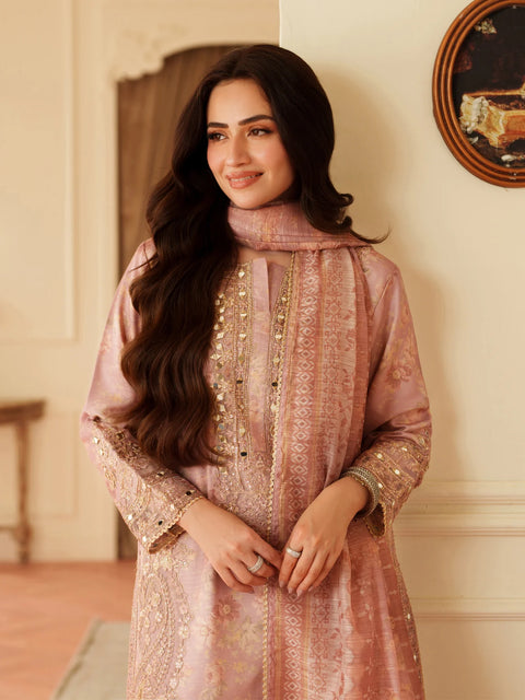 MOHAGNI - 3PC LAWN EMBROIDERED SHIRT WITH MANAAR PRINTED DUPATTA AND TROUSER - KPR 222