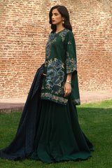 ZARASHAJAN- 3PC LAWN EMBROIDERED SHIRT WITH PRINTED DUPATTA AND TROUSER 07-Mina