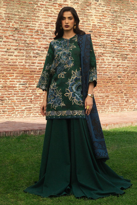 ZARASHAJAN- 3PC LAWN EMBROIDERED SHIRT WITH PRINTED DUPATTA AND TROUSER 07-Mina