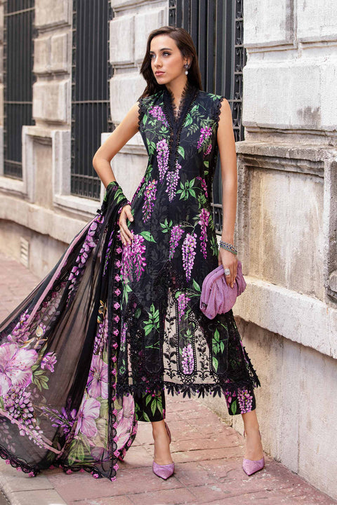 MARIA B - 3 Piece Unstitched Chickenkari Embroidered Printed Lawn Suit | MPT-01