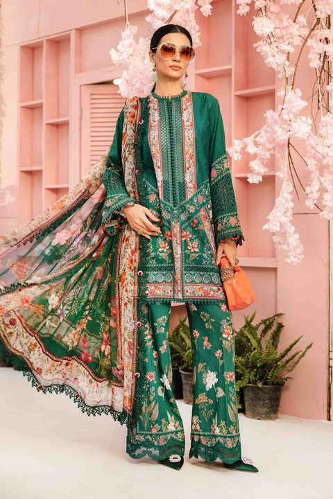 MARIA B -3 Piece Unstitched Embroidered Lawn Suit |  MPT-2611-A