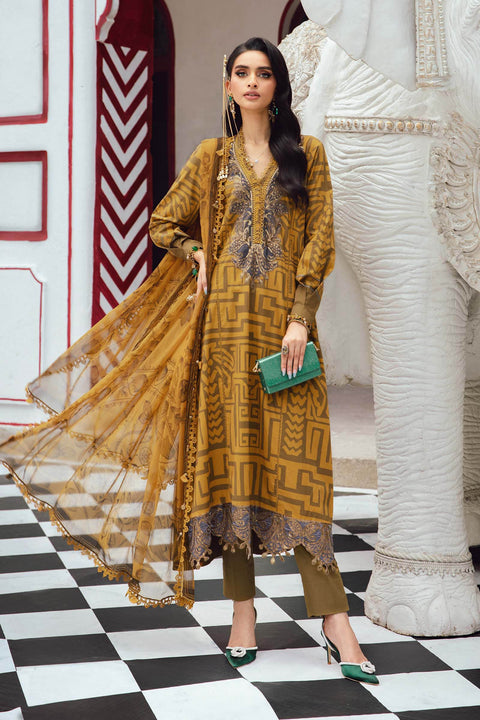 MARIA B - 3 Piece Unstitched Embroidered Lawn Suit | MPT-2703-A