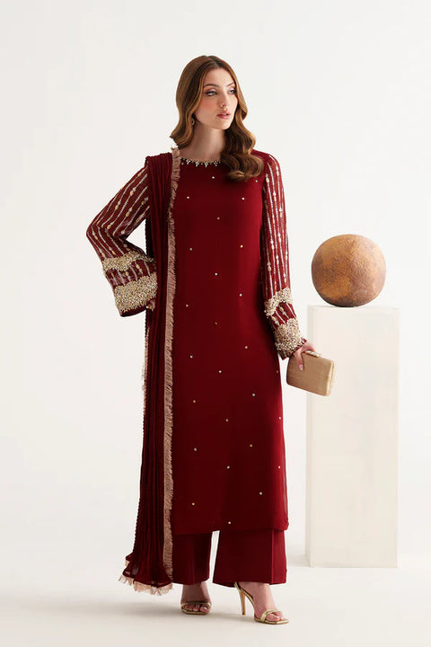 Amave - 3-piece luxury unstiched embroidered dress- Chiffon  (AM-45)