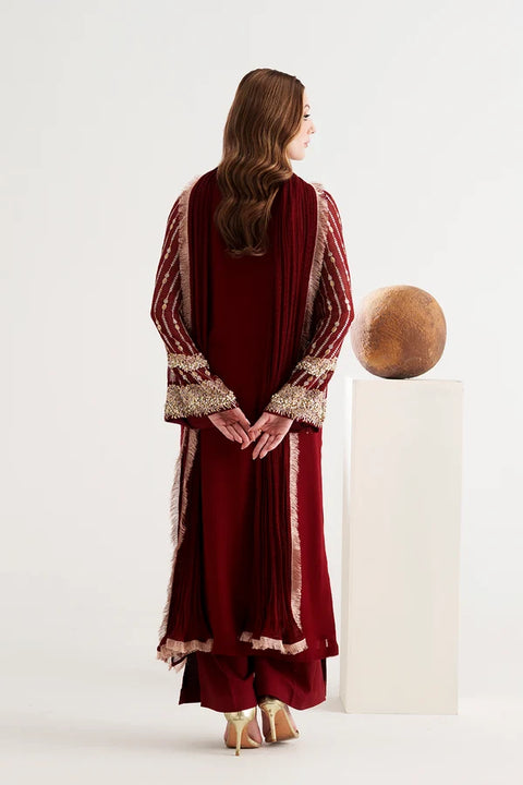 Amave - 3-piece luxury unstiched embroidered dress- Chiffon  (AM-45)