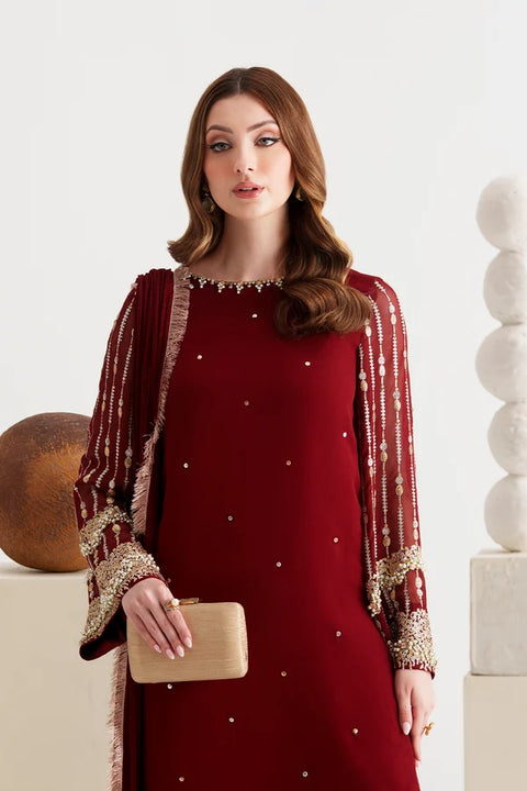 Amave - 3-piece luxury unstiched embroidered dress- Chiffon  (AM-45)