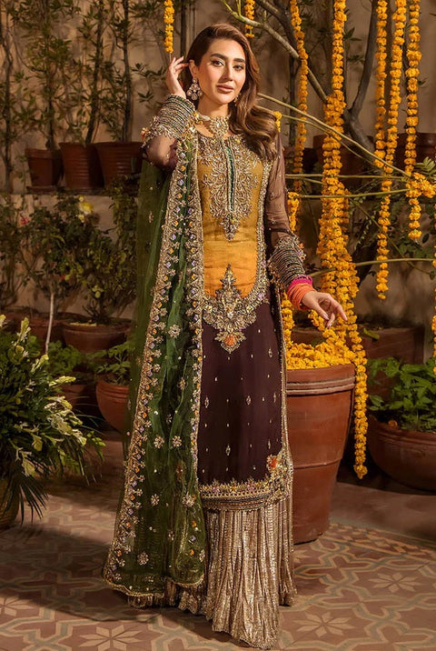 Khudabaksh Luxury Chiffon Dress Embroidered 3 Piece Unstitched - P-265