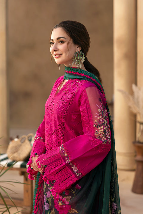 SAIRA RIZWAN - 3PC DHANAK EMBROIDERED SHIRT WITH PRINTED SHAWL AND TROUSER - KPR-SRL25-04