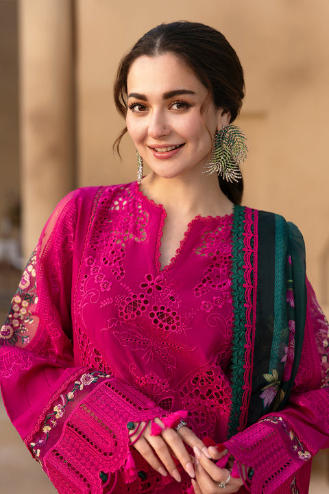 SAIRA RIZWAN - 3PC DHANAK EMBROIDERED SHIRT WITH PRINTED SHAWL AND TROUSER - KPR-SRL25-04