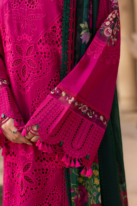 SAIRA RIZWAN - 3PC DHANAK EMBROIDERED SHIRT WITH PRINTED SHAWL AND TROUSER - KPR-SRL25-04