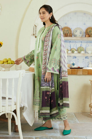 ZARA SHAH JAHAN - 3PC LAWN EMBROIDERED SHIRT WITH MANAAR PRINTED DUPATTA AND TROUSER - KPR1654