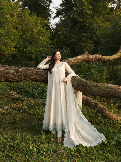 ALLYS - 3 Piece Unstitched Embroidered Luxury Lawn Suit :PEARL