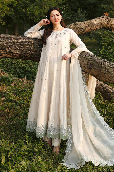 ALLYS - 3 Piece Unstitched Embroidered Luxury Lawn Suit :PEARL